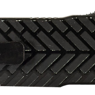 Templar Knife SAHBG32 Premium LW  Small 3" OTF Drop Point Plain Black Oxide Stonewashed D2 Steel Blade, 4.50" Black Herringbone Aluminum Handle
