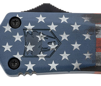 CobraTec Knives MCUSAFS3TNS FS-3 American Flag Medium 3" OTF Tanto Plain Satin D2 Steel Blade, 5" US Flag Aluminum Cerakoted Handle