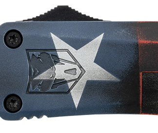 CobraTec Knives MCTXFS3DAGNS FS-3 Texas Flag Medium 3" OTF Dagger Plain Satin D2 Steel Blade, 5" Texas Flag Aluminum Cerakoted Handle
