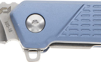 Schrade 1159320 Inert  EDC 3.25" Folding Wharncliffe Part Serrated Satin AUS-10A SS Blade, 4.25" Blue Aluminum Handle