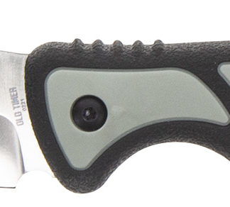 Old Timer 1137138 Trail Boss  3.70" Fixed Gut Hook Plain Stainless Steel Blade, TPE Handle Includes Sheath