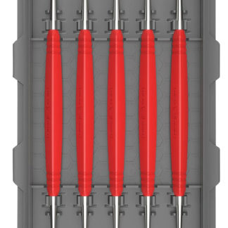 Real Avid AVAGSPS Accu-Grip Steel Picks  Red Rubber Overmold Handle 5 Pieces