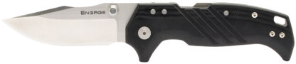 Cold Steel CSFL35DPLC Engage  3.50" Folding Clip Point Plain Satin S35VN SS Blade/4.11" Black G10 Handle Includes Belt Clip