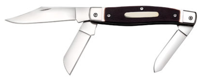Cold Steel CSFLSTKMN Stockman  2"/2.30"/3.50" Folding Clip/Sheepsfoot/Spey Plain 8Cr13MoV SS Blade/Rough Black w/Polished Bolsters Bone Handle