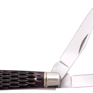 Cold Steel CSFLMTRPRJ Trapper  Mini 2.60"/2.70" Folding Clip/Spey Plain 3Cr13MoV SS Blade/Brown Jigged w/Polished Bolsters Bone Handle