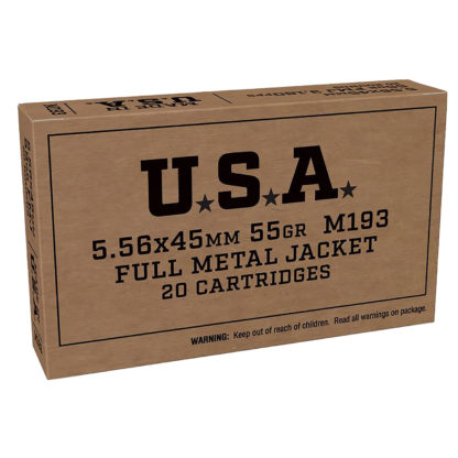 Winchester Ammo SGM193KW USA  5.56x45mmNATO 55gr Full Metal Jacket 20 Per Box/50 Case