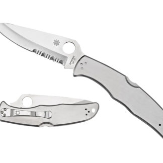 Spyderco C10PS Endura 4  3.85" Folding Plain Satin VG-10 SS Blade/Satin Stainless Steel Handle Includes Pocket Clip