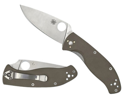 Spyderco C122GBNM4P Tenacious  3.35" Folding Plain CPM M4 Blade/ Brown Textured G10 Handle Includes Pocket Clip
