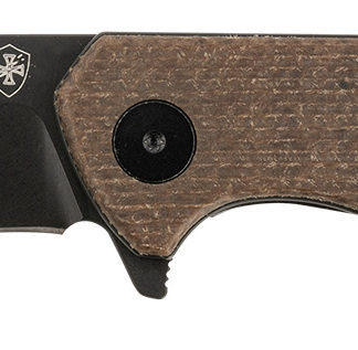 Templar Knife PFMBN321 Paladin  3.27" Folding Drop Point Plain Black Powder Coated D2 Steel Blade, 4.40" Brown Micarta Handle