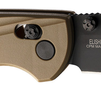 Hogue  Deka  3.25" Folding Clip Point Plain Black Cerakote CPM MagnaCut SS Blade, FDE Crosshatch Textured GRN Handle, Includes Pocket Clip