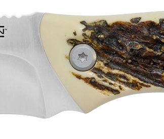 Camillus 19246 Western Crosstrail 4.25" Fixed Drop Point Plain Silver 420 Steel Titanium Bonded Blade, Stag/Antler Delrin Handle, Includes Belt Loop/Sheath