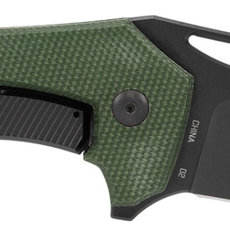 S.O.G SOG14240257 Bulwark FLK EDC 3.50" Folding Drop Point Plain Black PVD Cryo D2 Steel Blade, Olive Drab Textured Linen Micarta Handle, Presentation Box