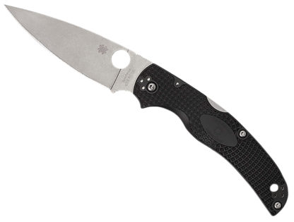 Spyderco C244PBK Native Chief Lightweight 4.02" Folding Plain Stonewashed CTS BD1N SS Blade/Black Textured FRN Handle Includes Pocket Clip