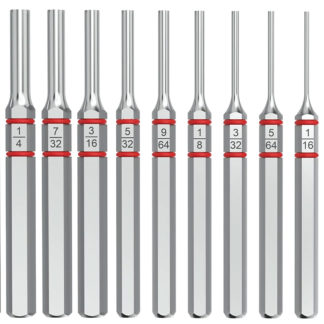 Real Avid AVAPKS Accu-Punch Standard Pin Punch Set Silver Steel Universal Firearm 11 Pieces