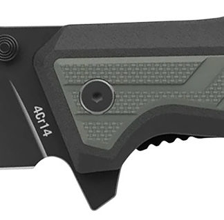 Real Avid AVRAV1 RAV-1  3.25" Folding Modified Clip Point Plain Black Oxide 4Cr14 Blade, Grip Plates GFN Handle, Clamshell Pkg