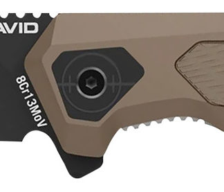Real Avid AVRAV3 RAV-3  3.25" Folding Drop Point Plain Black Oxide 8Cr13MoV SS Blade, Flat Dark Earth Textured Aluminum/SS Handle, Clamshell Pkg