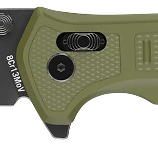 Real Avid AVRAV4 RAV-4  3.25" Folding Drop Point Plain Black Oxide 8Cr13MoV SS Blade, OD Green Textured GFN Handle, Clamshell Pkg