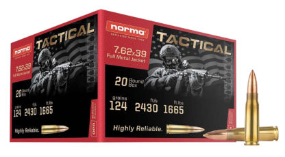 Norma Ammunition 295540020 Range & Training  7.62x39mm 124gr 20 Per Box/50 Case