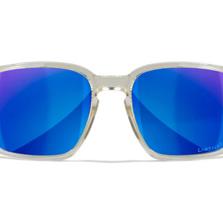 Wiley X AC6ALF09 Alfa  M/L Blue Mirror Lens Polycarbonate Gloss Clear Crystal Frame Frame