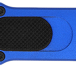 CobraTec Knives CALI952BLUDNS California 952 *CA Compliant 1.75" OTF Drop Point Plain Black Stonewashed D2 Steel Blade, 3" Blue Anodized Aluminum Handle