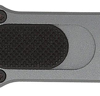 CobraTec Knives CALI952GRYDNS California 952 *CA Compliant 1.75" OTF Drop Point Plain Black Stonewashed D2 Steel Blade, 3" Gray Anodized Aluminum Handle