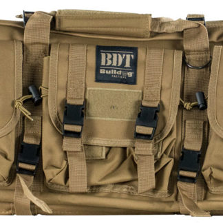 Bulldog BDT6043T BDT Tactical Double 43" Tan Nylon, 3 Accessory Pockets, Deluxe Padded Backstraps Lockable Zippers, Padded Internal Divider