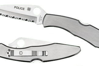 Spyderco C07P Police  4.13" Folding Spear Point Plain VG-10 SS Blade Stainless Includes Pocket Clip