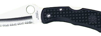 Spyderco  Endura  3.75" Folding Clip Point Serrated VG-10 SS Blade/Black  Textured FRN Handle Includes Pocket Clip
