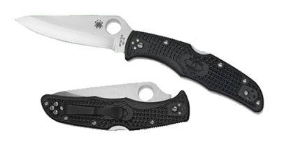 Spyderco C10PBK Endura 4 Lightweight 3.80" Folding Drop Point Plain VG-10 SS Blade/Black  Textured FRN Handle Includes Pocket Clip
