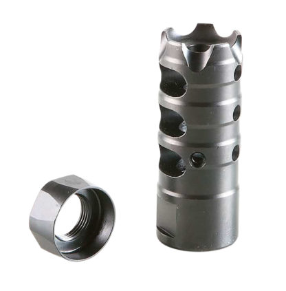 Patriot Ordnance Factory 00308 Triple Port Muzzle Brake Black Nitride Steel with 1/2"-28 tpi Threads for 223 Rem, 5.56x45mm NATO AR-Platform