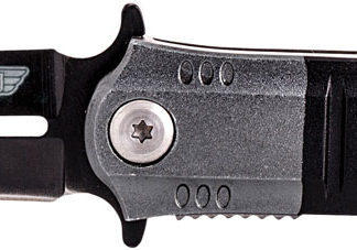 Uzi Accessories UZKFDR009 Covert  3.50" Folding Spear Point Plain Black Stainless Steel Blade Black/Gray Aluminum Handle Includes Metal Clip