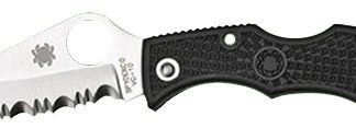 Spyderco LBKS3 Ladybug 3  1.94" Folding Modified Clip Point Serrated VG-10 SS Blade Black FRN Handle