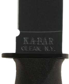 Ka-Bar 2221 Mark I  5.13" Fixed Clip Point Plain Black 1095 Cro-Van Blade, Black Kraton G Handle, Includes Sheath