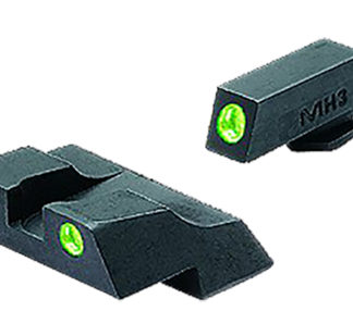 Meprolight USA 102263101 Tru-Dot Sight Set Green Tritium Front & Rear, Compatible w/Glock 26/27,  Post/Dovetail Mount