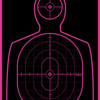 TruGlo TG13P6 Tru-See Handgun Target Self-Adhesive Heavy Paper Black/Pink 12"x18" Silhouette 6 Pack