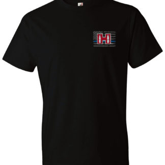 Hornady Gear 30761 POW Blue Line  Black, Cotton Short Sleeve, Semi-Fitted Small